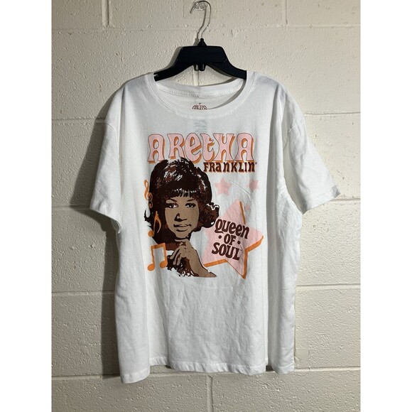 NWT Licensed Aretha Franklin Queen Of Soul Graphic Band Tee T-Shirt Medium - Picture 1 of 6
